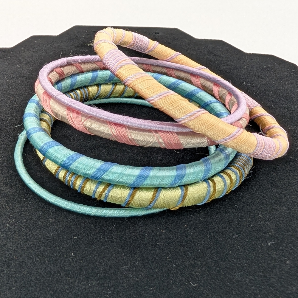 Bundle of 6 Bangle Bracelets Pastel Colorful Bracelets